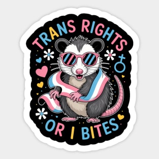 Trans Rights Or I Bites Transgender Lgbt Pride Month Opossum Sticker